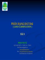 PHÂN HẠNG ĐẤT ĐAI( LAND CLASSIFICATION ) BÀI 8 docx