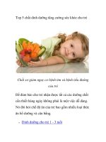 Top 5 chất dinh dưỡng tăng cường sức khỏe cho trẻ ppt