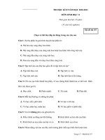 THI HỌC KÌ II MÔN SINH HỌC 11 - mã đề 357 ppsx