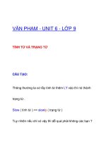 VĂN PHẠM - UNIT 6 - LỚP 9 ppt