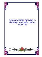 CẨM NANG CHẨN TRỊ ĐÔNG Y - ÔN NHIỆT KINH BIỆN CHỨNG LUẬN TRỊ potx