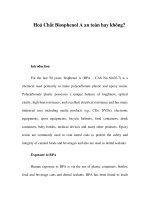 Hoá Chất Biosphenol A an toàn hay không? potx