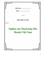 Tiểu luận: Nghiên cứu Marketing Mix Honda Việt Nam doc