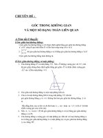 CHUYÊN ĐỀ : GÓC TRONG KHÔNG GIAN VÀ MỘT SỐ DẠNG TOÁN LIÊN QUAN pptx