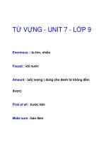 TỪ VỰNG - UNIT 7 - LỚP 9 pot