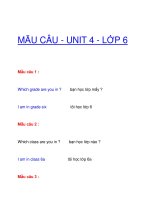 MẪU CÂU - UNIT 4 - LỚP 6 docx
