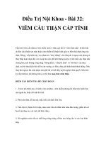 Điều Trị Nội Khoa - Bài 32: VIÊM CẦU THẬN CẤP TÍNH pdf
