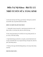 Điều Trị Nội Khoa - Bài 52: LÁ NHỎ TUYẾN SỮA TĂNG SINH pps