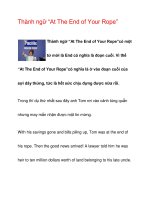 Thành ngữ “At The End of Your Rope” docx