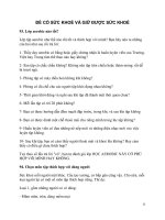 Y HỌC - ÐỂ CÓ SỨC KHOẺ VÀ GIỮ ĐƯỢC SỨC KHOẺ ( Phần 2) pot