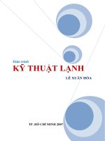 Giáo trình: KỸ THUẬT LẠNH pptx