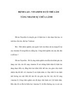 BỆNH LAO : VITAMINE D CÓ THỂ LÀM TĂNG NHANH SỰ CHỮA LÀNH potx