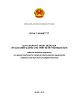 QUY CHUẨN KỸ THUẬT QUỐC GIA VỀ GIAO DIỆN QUANG CHO THIẾT BỊ KẾT NỐI MẠNG SDH pps