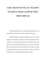 CUỘC TRANH CÃI VỀ CÁC TÁC DỤNG CÓ LỢI CỦA RƯỢU LẠI ĐƯỢC PHÁT ĐỘNG TRỞ LẠI pdf