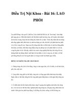 Điều Trị Nội Khoa - Bài 16: LAO PHỔI pot