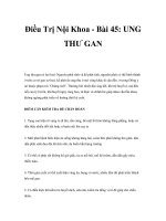 Điều Trị Nội Khoa - Bài 45: UNG THƯ GAN pptx
