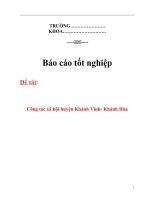 Báo cáo tốt nghiệp: Công tác xã hội huyện Khánh Vĩnh- Khánh Hòa pdf