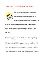 Thành ngữ: CHECK IS IN THE MAIL pot