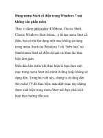 Dùng menu Start cổ điển trong Windows 7 mà không cần phần mềm docx