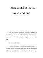 Dùng các chất chống ôxy hóa như thế nào? ppsx