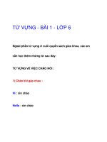 TỪ VỰNG - BÀI 1 - LỚP 6 docx