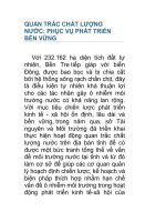 QUAN TRẮC CHẤT LƯỢNG NƯỚC: PHỤC VỤ PHÁT TRIỂN BỀN VỮNG pot