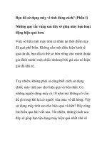 Bạn đã sử dụng máy vi tính đúng cách? (Phần I) pps