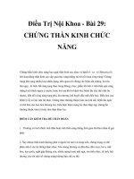 Điều Trị Nội Khoa - Bài 29: CHỨNG THẦN KINH CHỨC NĂNG ppsx