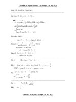 CHUYÊN ĐỀ ĐẠI SỐ CHỌN LỌC LUYỆN THI ĐẠI HỌC ppt