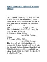 Một số câu hỏi trắc nghiệm về di truyền tiến hóa pps