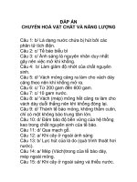 ĐÁP ÁN CHUYỂN HOÁ VẬT CHẤT VÀ NĂNG LƯỢNG doc