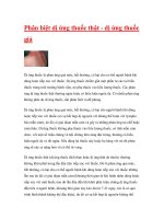 Phân biệt dị ứng thuốc thật - dị ứng thuốc giả. ppsx