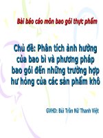 Báo cáo: Phân tích ảnh hưởng của bao bì và phương pháp bao gói đến những trường hợp hư hỏng của các sản phẩm khô pdf
