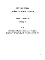 HOÀN THIỆN CÔNG TÁC TẠO ĐỘNG LỰC LAO ĐỘNG TẠI CÔNG TY CP TƯ VẤN ĐẦU TƯ VÀ XÂY DỰNG THIÊN LỘC