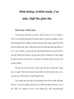 Dinh dưỡng và hiếm muộn_Cao máu_Ngồi lâu giảm thọ doc