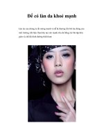 Để có làn da khoẻ mạnh docx