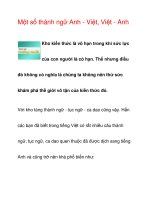 Một số thành ngữ Anh - Việt, Việt - Anh pdf