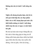 Không nên cho trẻ dưới 1 tuổi uống sữa bò pdf