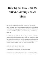 Điều Trị Nội Khoa - Bài 33: VIÊM CẦU THẬN MẠN TÍNH potx