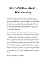 Điều Trị Nội Khoa - Bài 41 : Bệnh máu trắng pps