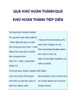 QUÁ KHỨ HOÀN THÀNH/QUÁ KHỨ HOÀN THÀNH TIẾP DIỄN ppt