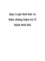 Quy Luật thời khí và biện chứng luận trị về bệnh thời khí - Bài 4,5,6 pot