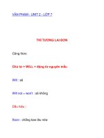 VĂN PHẠM - UNIT 2 - LỚP 7 pptx