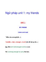 Ngữ pháp unit 1: my friends pot