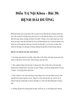 Điều Trị Nội Khoa - Bài 38: BỆNH ĐÁI ĐƯỜNG doc
