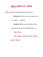 Bài 6: ĐỘNG TỪ - VERB docx