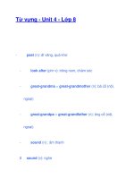 Từ vựng - Unit 4 - Lớp 8 docx