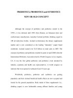 PREBIOTICS, PROBIOTICS and SYNBIOTICS NEW OR OLD CONCEPT? doc