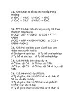 Câu 121: Nhiệt độ tối đa cho hô hấp trong khoảng: doc