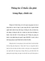 Thông tin về thuốc cần phải trung thực, chính xác ppt